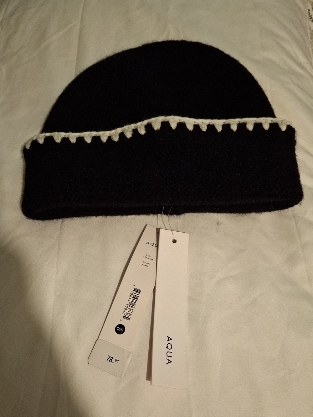 AQUA Black w White Trim OSFM NWT